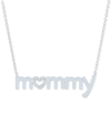 Macy's Diamond Mommy 18" Pendant Necklace (1/10 Ct. T.w.) In Sterling Silver In Silver
