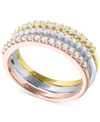 FOREVER GROWN DIAMONDS 3-PC. SET LAB-CREATED DIAMOND STACKING RINGS (1/2 CT. T.W.) IN STERLING SILVER, 14K GOLD-PLATED STER