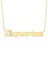 Macy's Diamond Accent Zodiac Name 18" Pendant Necklace In Sterling Silver Or 14k Gold-plated Sterling Silve In Yellow