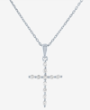 FOREVER GROWN DIAMONDS LAB-CREATED DIAMOND CROSS 18" PENDANT NECKLACE (1/4 CT. T.W.) IN STERLING SILVER