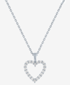 FOREVER GROWN DIAMONDS LAB-CREATED DIAMOND OPEN HEART 18" PENDANT NECKLACE (1/4 CT. T.W.) IN STERLING SILVER