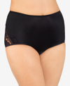 Vanity Fair Perfectly Yours Lace Nouveau Nylon Brief Underwear 13001, Extended Sizes Available In Black
