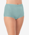 Vanity Fair Perfectly Yours Ravissant Nylon Full Brief Underwear 15712, Extended Sizes In Green