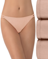 Vanity Fair 3 Pack Illumination String Bikini Panty In Tan/beige