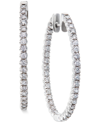 Macy's Diamond Inside Out Hoop Earrings (1-1/2 Ct. T.w.) In 14k White Gold In Gold
