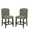 FURNITURE OF AMERICA COLETTE TUFTED UPHOLSTERED PUB CHAIR (SET OF 2)