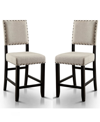 Furniture Of America Langly Upholstered Pub Chair (set Of 2) In Tan/beige