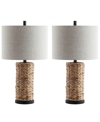 Jonathan Y Elicia 25" Sea Grass Led Table Lamp - Set Of 2 In Tan/beige