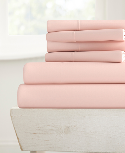 Ienjoy Home Solids In Style By The Home Collection 6 Piece Bed Sheet Set, California King Bedding In Blush