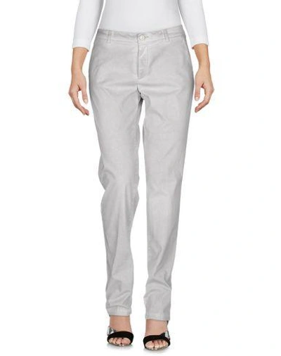 7 For All Mankind Denim Trousers In Light Grey