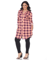 White Mark Plus Piper Stretchy Plaid Tunic In Orange