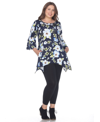 White Mark Plus Size Blanche Tunic Top In Blue