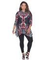 White Mark Plus Marlene Tunic Top In Silver