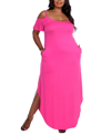 White Mark Plus Size Lexi Maxi Dress In Pink