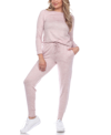 White Mark Plus Size Lounge Set, 2-piece In Red