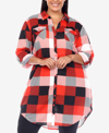 WHITE MARK PLUS SIZE PLAID TUNIC SHIRT