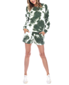 White Mark Women's Tie Dye Lounge Top Shorts Set, 2-piece In Multi