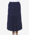 White Mark Plus Womens Knit Tiered Maxi Skirt In Blue