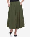 White Mark Plus Size Tasmin Flare Midi Skirt In Green