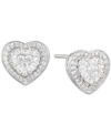 Macy's Diamond Baguette Heart Stud Earrings (1/2 Ct. T.w.) In 14k Gold , 14k White Gold Or 14k Rose Gold In Gold