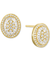 Macy's Diamond Baguette Oval Stud Earrings (1/2 Ct. T.w.) In 14k Gold , 14k White Gold Or 14k Rose Gold In Gold