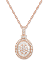 Macy's Diamond Baguette Oval 18" Pendant Necklace (1/2 Ct. T.w.) In 14k Gold , 14k White Gold Or 14k Rose G In Gold