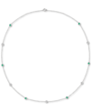 Macy's Sapphire (3/4 Ct. T.w.) 17" Collar Necklace In Sterling Silver. Also In Ruby & Emerald In Green