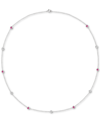 Macy's Sapphire (3/4 Ct. T.w.) 17" Collar Necklace In Sterling Silver. Also In Ruby & Emerald In Red