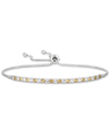 Macy's Rhodolite Garnet (1/3 Ct. T.w.) & White Topaz (5/8 Ct. T.w.) Bolo Bracelet In Sterling Silver (also In Orange