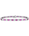 Macy's Lab-created Ruby (4-3/8 Ct. T.w.) & Lab-created White Sapphire (3-1/3 Ct. T.w.) Tennis Bracelet In S In Red