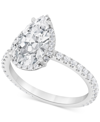 Badgley Mischka Certified Lab Grown Diamond Pear-cut Halo Engagement Ring (2-1/2 Ct. T.w.) In 14k White Gold In Gold