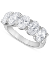 Badgley Mischka Certified Lab Grown Diamond Oval-cut Band (3-1/2 Ct. T.w.) In 14k White Gold In Gold