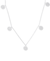Macy's Cubic Zirconia Cluster Disc Dangle 17" Statement Necklace In Sterling Silver (also In 14k Gold Over In White