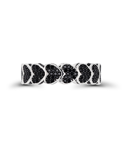 Macy's Black Spinel Pave Hearts Eternity Ring