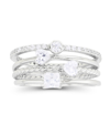 Macy's Cubic Zirconia Multi Cut Faux Stacked Ring In White