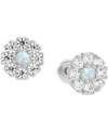 Macy's Lab-created Opal (1/20 Ct. T.w.) & Lab-created White Sapphire (1/2 Ct. T.w.) Stud Earrings In White