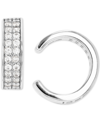 Macy's Cubic Zirconia Double Row Ear Cuffs In White