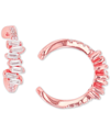 Macy's Cubic Zirconia Round And Baguette Ear Cuffs In Pink