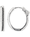 Macy's Black Spinel Hoop Earrings (1/2 Ct. T.w.) In Sterling Silver In Black