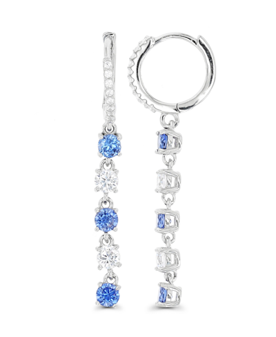 Macy's Dangling Huggie Earrings In Sterling Silver