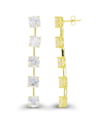 Macy's Dangling Earrings In 14k Gold Plated Sterling Silver In Gold Over Sterling Silver