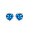 Macy's Heart Bezel Stud Earrings In Sterling Silver With Tanzanite In Blue