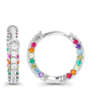 Macy's Multicolor Hoop Earrings In Sterling Silver In Multi