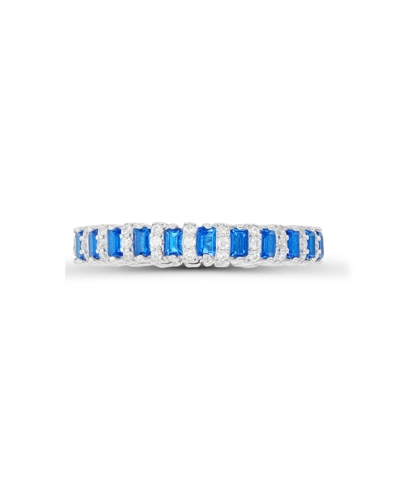 Macy's Spinel And Cubic Zirconia In Sterling Silver Eternity Band Ring