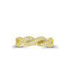 Macy's Cubic Zirconia Fashion In Sterling Silver And 14k Gold Over Sterling Silver Twisted Ring In Multi