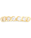 Macy's Cubic Zirconia Seven Stone S-curve Ring In 14k Gold-plated Sterling Silver In Yellow