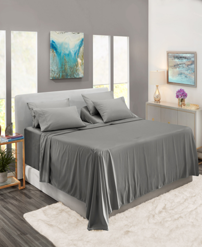 Nestl Bedding 7 Piece Extra Deep Pocket Bed Sheet Set, King Split Bedding In Gray
