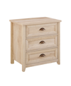Walker Edison 25" 3 Drawer Cup Handle Framed Nightstand In White