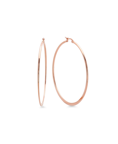 Steeltime 18k Gold Plated Stainless Steel Hoop Earrings In Gold-plated