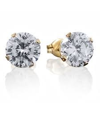 Steeltime Stainless Steel 18k Micron Gold Plated Stud Earrings In Gold